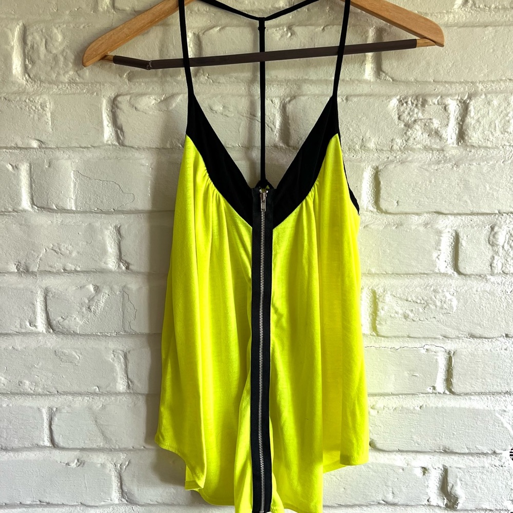 Neon Yellow Zip Top